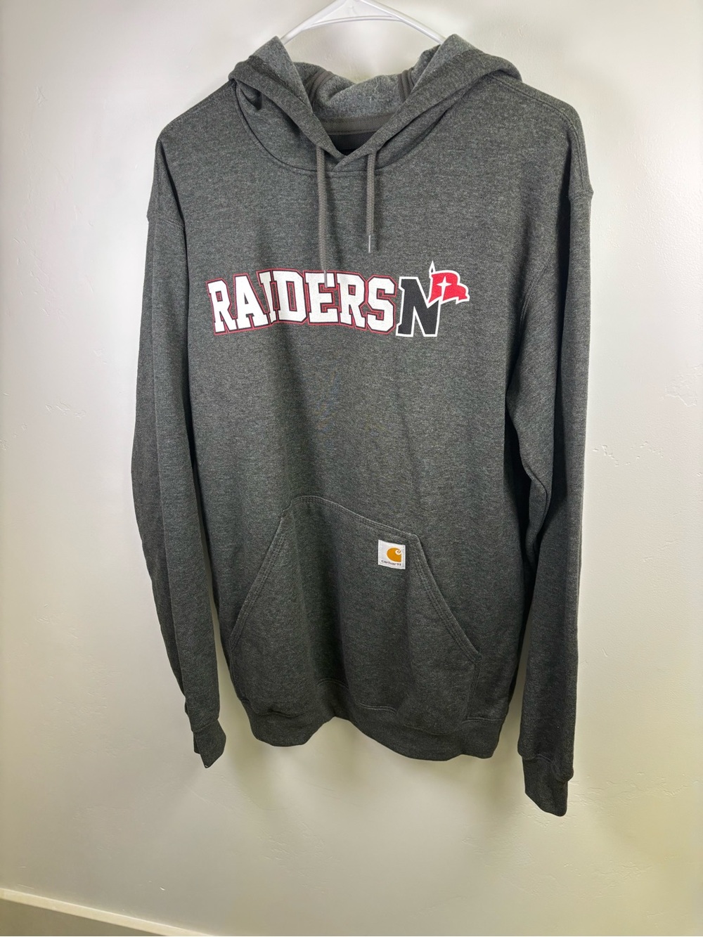 CARHARTT RAIDERS HOODIE PULLOVER 2021 MEN SMALL GRAY MEDIUM WEIGHT SPORTY WORKWE